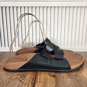 Chaco Lowdown Slides Men's 13 Black Adjustable Outdoors Beach Lakeshore Sandals